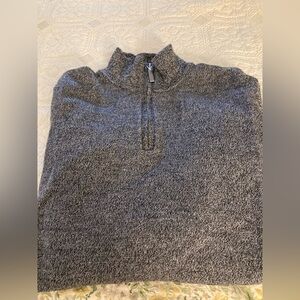 Fairlane Quarter Zip Pullover Sweater Men's L 100% Merino Wool Smoke Gray Soft!!